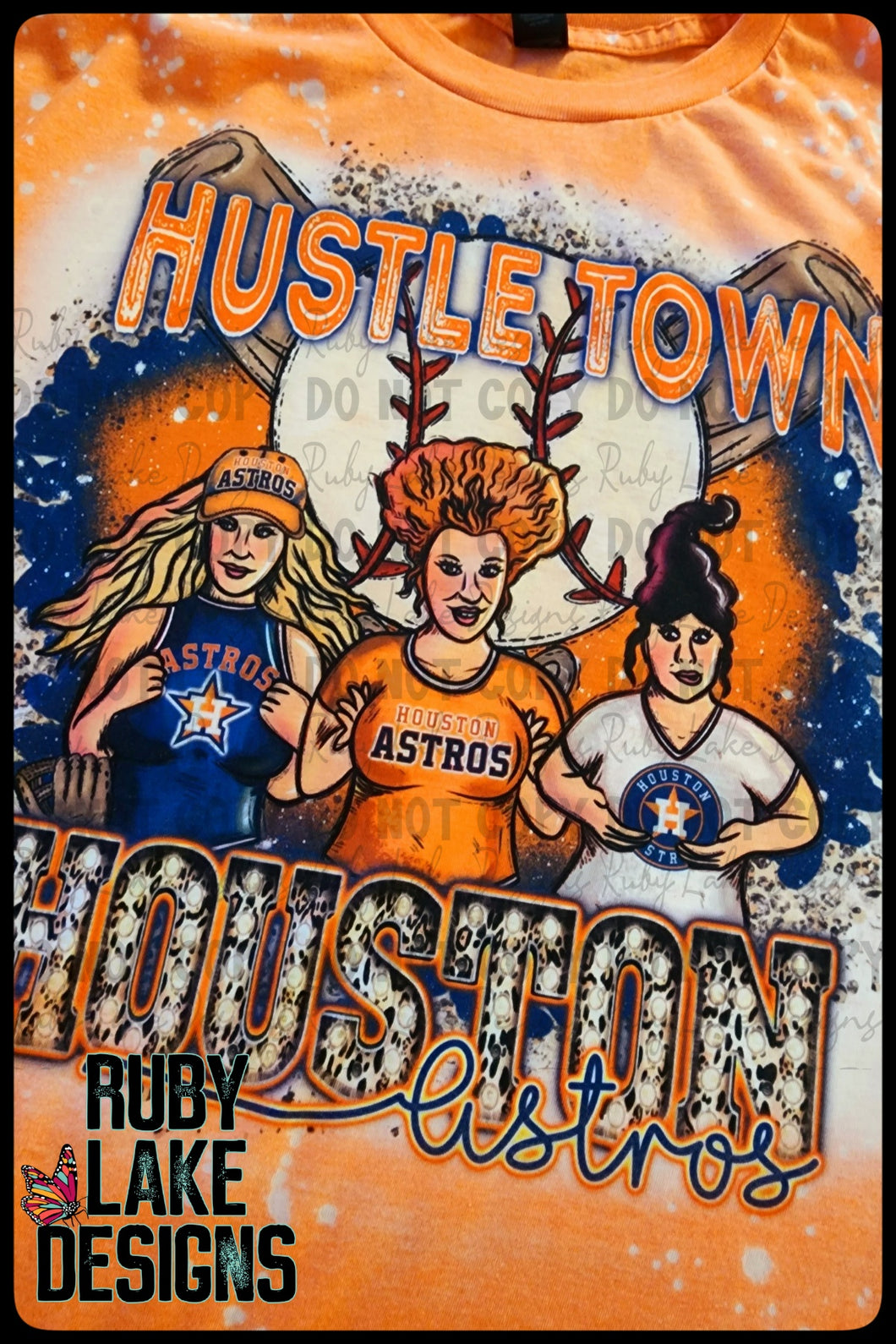 HOUSTON ASTROS HALLOWEEN HP OCTOBER BLEACHED TEE