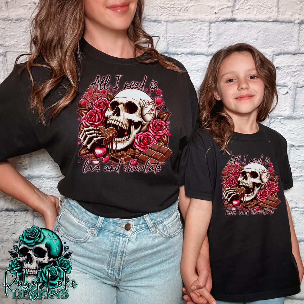 LOVE AND CHOCOLATE SKULL TOP