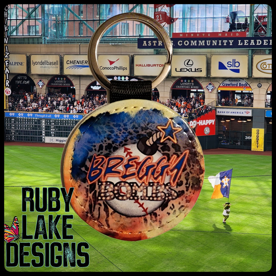 BREGGY BOMBS baseball CUSTOM KEYCHAIN