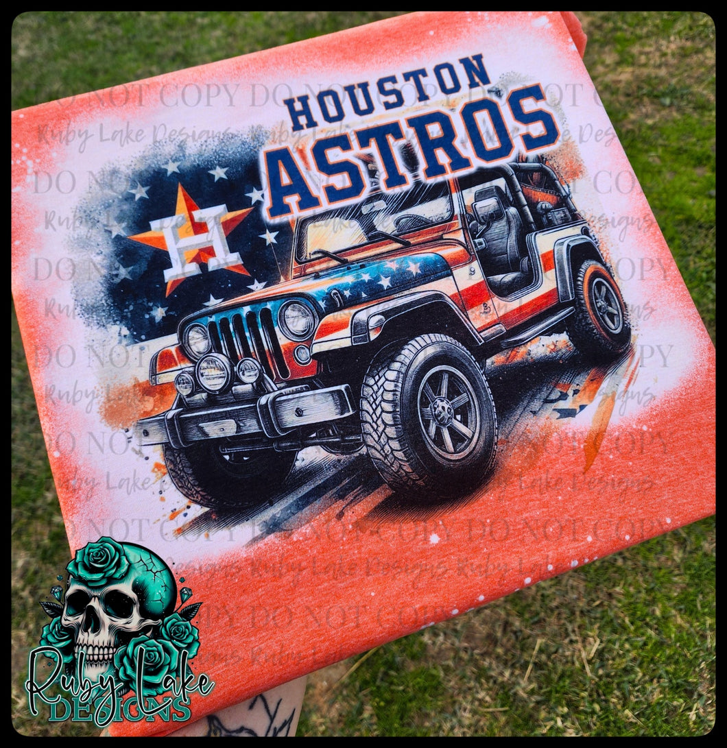 HOUSTON ASTROS JEEP ALL AMERICAN BASEBALL BLEACHED TEE