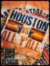 Load image into Gallery viewer, HOUSTON VS ALL YALL BASEBALL BLEACHED TEE
